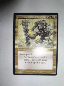 MTG MAGIC THE GATHERING CARD ORIGINAL LEGENDS SOL'KANAR SWAMP KING RARE CREATURE - Image 1