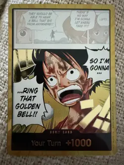 One Piece Luffy Ring That Golden Bell!! Gold Foil Don!! Bandai English Card - Image 1