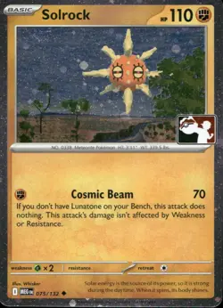 Solrock 075/132 Prize Pack Series Cards Pokemon Cosmo Holo Near Mint - Image 1