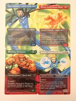 MTG Marvel Super Heroes Fantastic Four Borderless Scene Set (4 Cards) NM Magic - Image 1