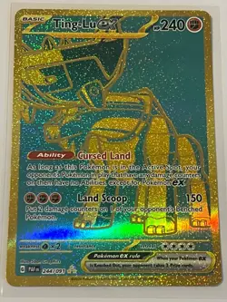 Pokemon Ting-Lu ex 244/091 Paldean Fates Hyper Rare Gold Card NM - Image 1