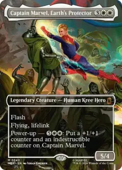 ~ Captain Marvel, Earth's Protector (Borderless) (0342) ~ NM Foil ~ ~ MTG ~ - Image 1
