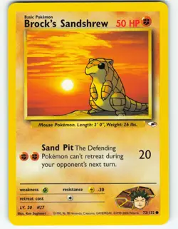 Brock's Sandshrew - 72/132 Gym Heroes - Pokemon TCG - 2000 - Image 1