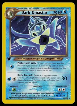 Pokemon Card - Dark Omastar Neo Destiny 19/105 1st Edition Rare - Image 1