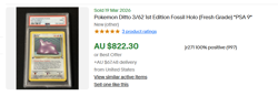 PSA 9 MINT - 🔥SUPER RARE WoTC VINTAGE 1ST EDITION🔥 POKEMON FOSSIL - DITTO 3/62 - Image 3