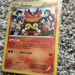 Pokemon Emboar Reverse Holo Holo Rare Legendary Treasures 27/113 HP - Image 1