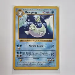 Dewgong 25/102 Uncommon Base Set Shadowless Pokemon - Image 1