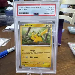2023 POKEMON MEW EN-151 #025 PIKACHU PSA 10 GEM MINT RARE LOW POP - Image 1
