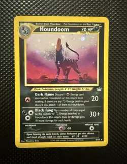 Pokemon TCG Houndoom 8/64 Neo Revelation Holo Rare Unlimited 70 HP Eng 2000 - Image 1