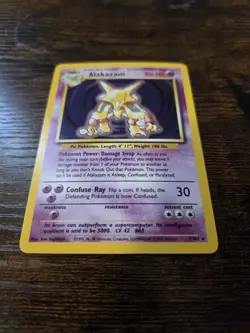 Alakazam 1/102 Holo Rare Base Set Unlimited Pokemon Excellent - Image 2