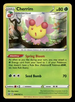 Cherrim 008/163 NM Rare Holo Battle Styles 2021 Pokemon TCG - Image 1