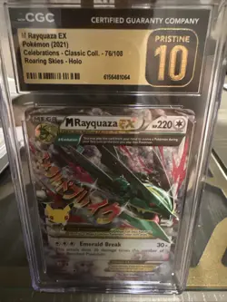 Pokemon M Rayquaza EX Celebrations Classic Coll. Holo #76 CGC 10 Pristine - Image 1