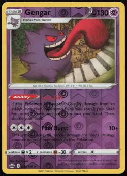 Gengar 057/198 LP Chilling Reign Rare Reverse Holo Pokemon - Image 1