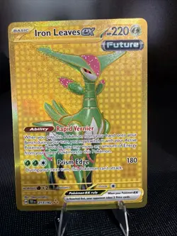 Iron leaves EX Gold Pokemon TCG Temporal Forces Holo Hyper Rare 213/162 Fresh! - Image 1