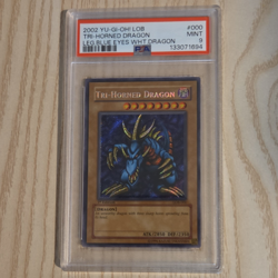 Konami Tri-Horned Dragon LOB-000 Legend of Blue Eyes 2002 EN PSA 9 1st - Image 1