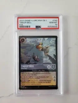 Disney Lorcana TCG - Tinker Bell Giant Fairy Super Rare Foil #193 PSA 10 POP 157 - Image 1