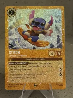 Disney Stitch-Carefree Snowboarder 42/P3 Lorcana Promo Foil Near Mint - Image 1