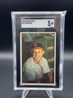 Bowman 1953 Bowman Color Stan Musial #32 St. Louis Cardinals SGC 5 Card - Image 1