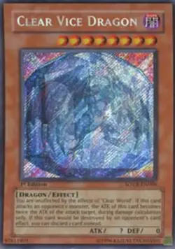 1x (NM) Clear Vice Dragon - SOVR-EN098 - Secret Rare - Unlimited Edition YuGiOh - Image 1