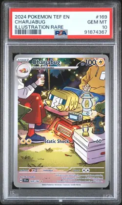 Pokemon TCG Charjabug 169/162 Temporal Forces Illustration Rare Card - PSA 10 - Image 1