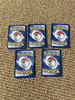 1999 Pokemon Unlimited Base Set x5 Grass Green Energy Card Bundle GC 99/102 - Image 3