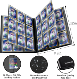 Trading Cards Binder,9 Pockets Trading Card Binder Sleeves , 360 Side Trading Ca - Image 3