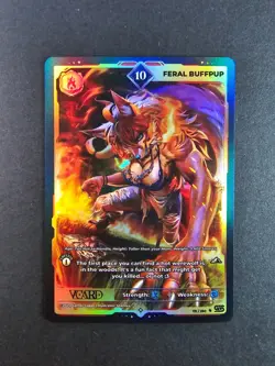 Feral Buffpup 10 Holo 1st Edition Awakened Worlds Card GamerSupps VCard 131/250 - Image 1