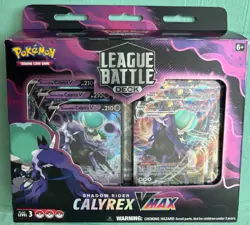 POKEMON TRADING CARD GAME SHADOW RIDER CALYREX VMAX LEAGUE BATTLE DECK BOX - Image 1