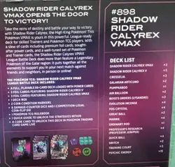 POKEMON TRADING CARD GAME SHADOW RIDER CALYREX VMAX LEAGUE BATTLE DECK BOX - Image 5