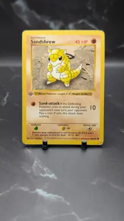 HP Pokemon Card - Sandshrew 1st Edition Base Set (Shadowless) - Image 1