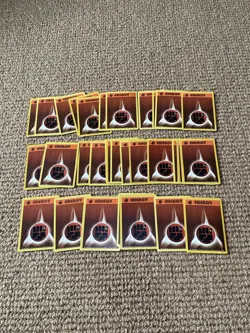 1999 Pokemon Unlimited Base Set x34 Fighting Orange Energy Card Bundle GC 97/102 - Image 2