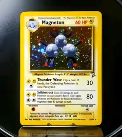 Magneton 9/130 Base Set 2 WOTC Holo Rare Vintage Pokemon Card excellent NM - Image 1