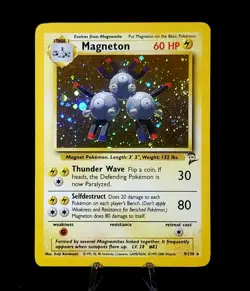 Magneton 9/130 Base Set 2 WOTC Holo Rare Vintage Pokemon Card excellent NM - Image 2