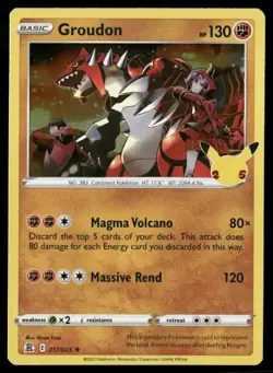2021 Celebrations Set Pokemon Card 17 Groudon NM - Image 1