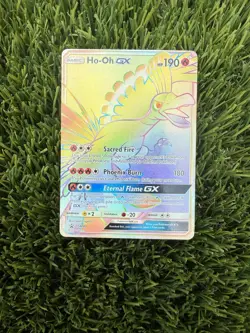 Ho-Oh GX Rainbow Rare Card SM80 Sun and Moon Promo Pokemon TCG - Image 1