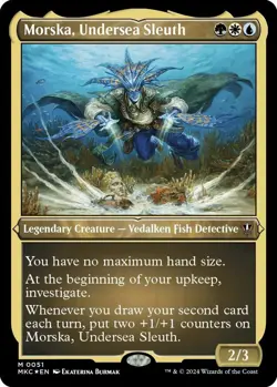 1x - Morska, Undersea Sleuth -THICK STOCK -Display Commander - CMR: Murders MTG - Image 1