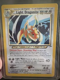 Pokemon Light Dragonite Neo Destiny Holo Rare Card 014/105 - Image 1