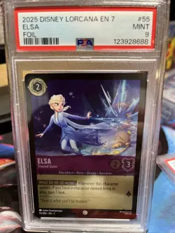 Disney Lorcana Archazia's Island Elsa Trusted Sister Foil Card 55/204 PSA 9 - Image 1