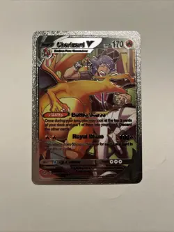 CHARIZARD V Silver Foil Fan Art Display Card, HP 170 M/NM - Image 1