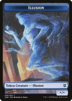 4x Illusion Token - NM - Zendikar Rising - SPARROW MAGIC mtg - Image 1