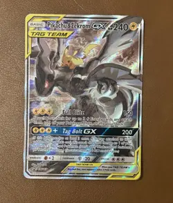 Pokemon Pikachu & Zekrom GX Black Star Promo TCG Card Full Art SM168 - Image 1