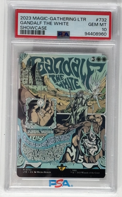 PSA 10 Gandalf the White Showcase Foil #0732 2023 MTG LTR GEM MT Lord of Rings - Image 1