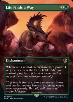 MTG Life Finds a Way - Foil - Borderless, Jurassic World Collection, Heavily Pla - Image 1