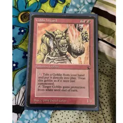 Wizards of the Coast Goblin Wizard Creature The Dark 1994 Rare Red Daniel Gelon - Image 1