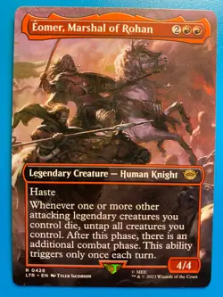 MTG 1x BORDERLESS Eomer, Marshal of Rohan 428 Lord of the Rings Magic x1 NM - Image 1