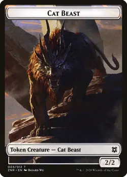 4x Cat Beast Token - NM - Zendikar Rising - SPARROW MAGIC mtg - Image 1