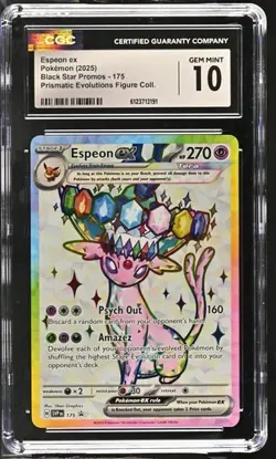2025 POKEMON BLACK STAR PROMOS SVP 175 PRISMATIC EVOLUTIONS ESPEON EX CGC 10 - Image 1