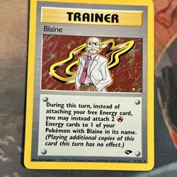 Pokemon Blaine 17/132 Gym Challenge Unlimited Holo Rare ENG Ken Sugimori - Image 1