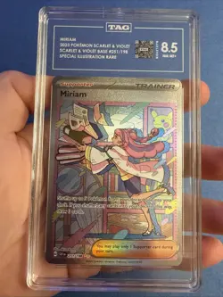 Miriam 251/198 SIR 2023 Pokemon Scarlet & Violet Full Art TAG 8.5 NM MT+ - Image 3