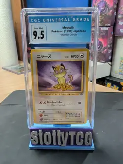 Pokemon TCG Meowth Jungle Japanese CGC 9.5 GEM MINT Blue Label - Image 1